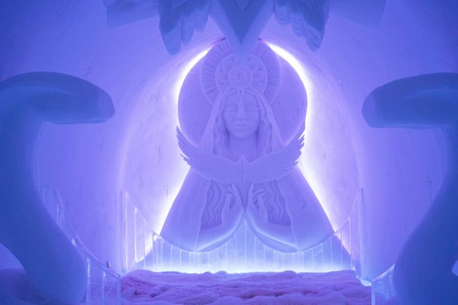 Alta: Igloo Ice Hotel and Hiking to the Frozen Waterfall. - How the ice hotel gets made: local sources, lots of work