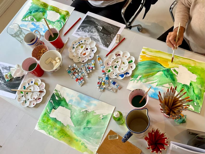 Bergen: paint Norwegian landscape with watercolor - What you learn in watercolor class, not just how to copy a sample