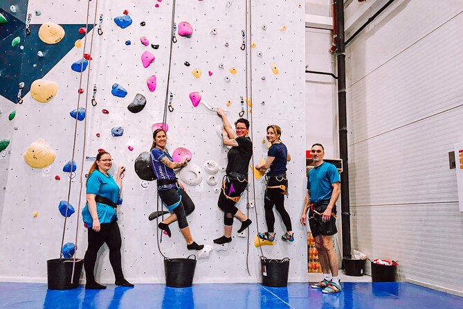 Climbing in Mørkvedhallen Klatresenter - Rope Routes and Bouldering Problems, Both Included in the Fun