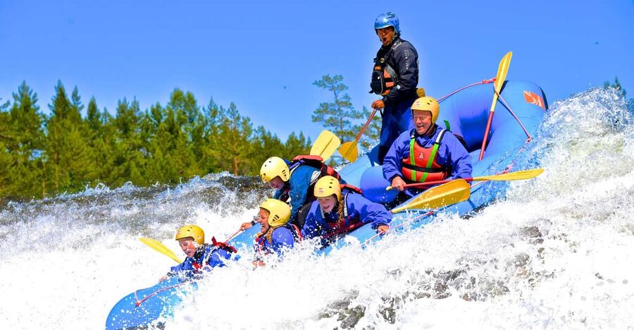 Evje: White Water Rafting Trip on Norway's Warmest Rivers - The biggest waterfall part: scouting from the side, then hitting it