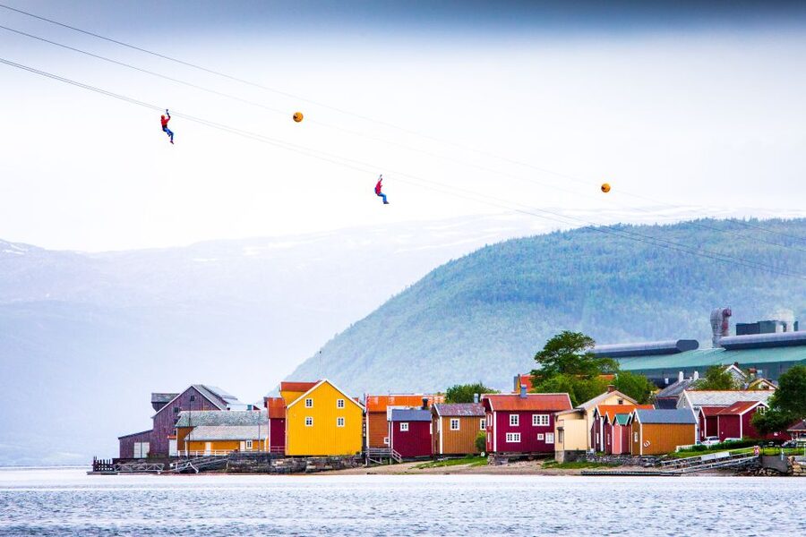Feel the adrenaline in Mosjøen Zipline - Harness, helmet, and the safety rhythm before takeoff