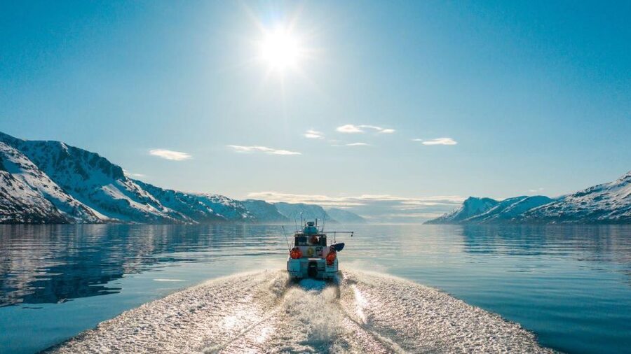 From Alta: Adventure Cruise in Alta Fjord - Where You Start: Fiskerihavna and the Two Blue Containers