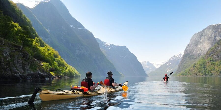 From Flåm: Nærøyfjord 3 Day Kayaking and Camping Tour - The Nærøyfjord World Heritage Park, but from a kayak