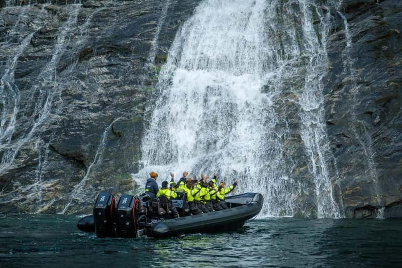 From Hellesylt: Experience Fjordsafari Geirangerfjord on RIB - Friaren Waterfall: quick photo stop, big personality