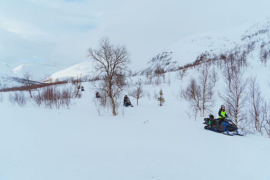 From Tromsø: Snowmobiling Tour at Camp Tamok - Camp Tamok after the ride: warm up in a lavvu with stew