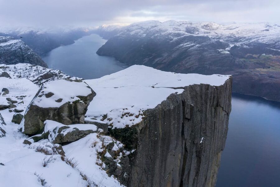 Lysefjorden cruise & Preikestolen guided hike - winter - The minibus handoff: switching from cruise warmth to trail focus