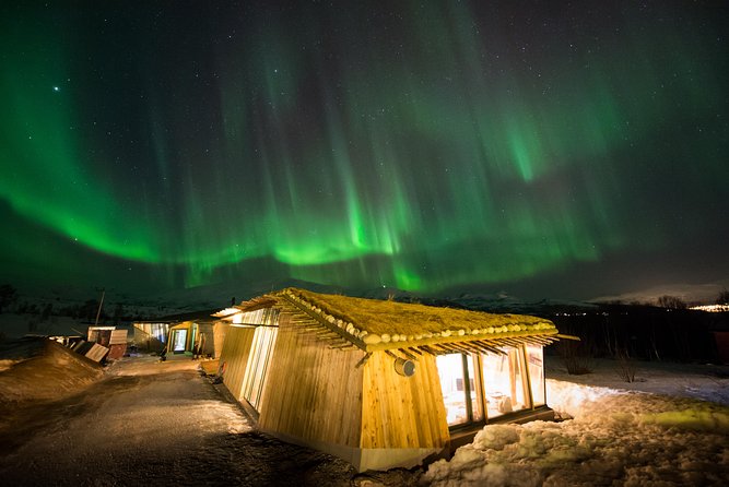 Northern Lights Husky Visit - Tromsø at 6:45 pm, when the city lights fade
