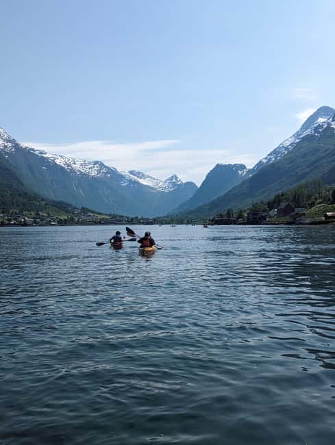 Olden: Fjord Kayaking + Drysuit & Safety Boat - Safety briefing first, then drysuit prep that actually matters