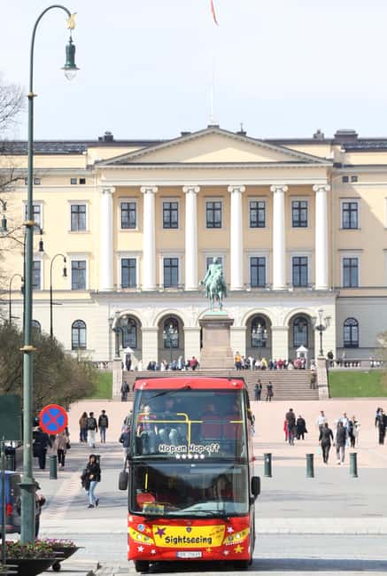 Oslo: 24 or 48-Hour Hop-On Hop-Off Sightseeing Bus GrayLine - Karl Johans gate, Royal Palace, and the city center pass-by that sets your bearings