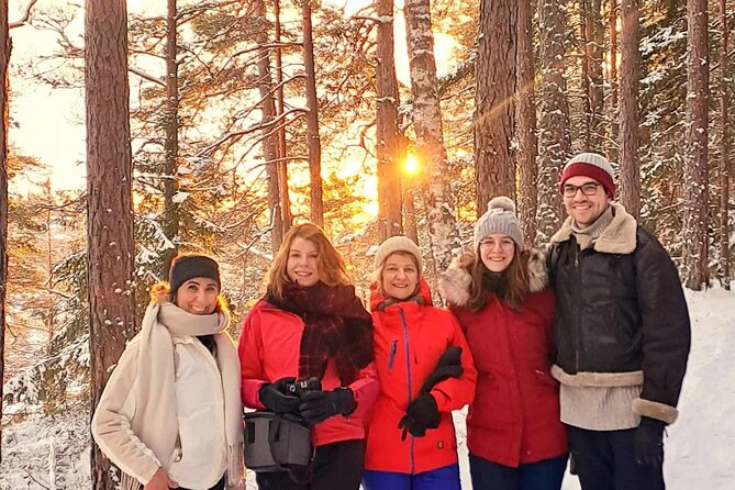 Oslo: Winter wonderland forest hike & campfire with a dog - Solbråtan stasjon finish: uphill out of the forest and back to train life