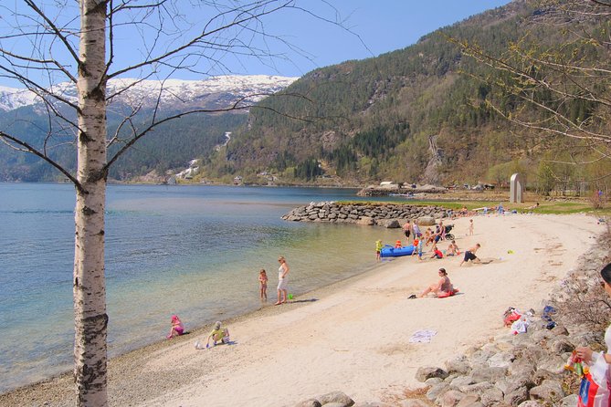 PRIVATE GUIDED TOUR: Secrets of the Fjords - the Osterfjord and Mo, 6-7 hours - Skipshelleren Stone Age walk, Hesjedalsfossen falls, and lunch in Mo