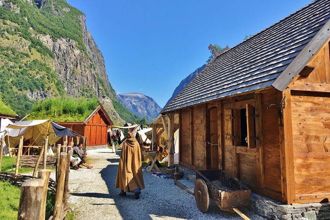 PRIVATE GUIDED TOUR: World Heritage Fjord Landscape – Viking Special – from Flåm - Njardarheimr Viking Village: archery and axe throwing, with two tour styles