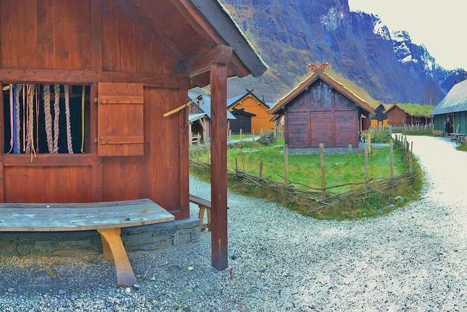 PRIVATE GUIDED TOUR: World Heritage Fjord Landscape – Viking Special – from Flåm - Gudvangen under Kjelfossen: a cozy village stop on the Nærøyfjord