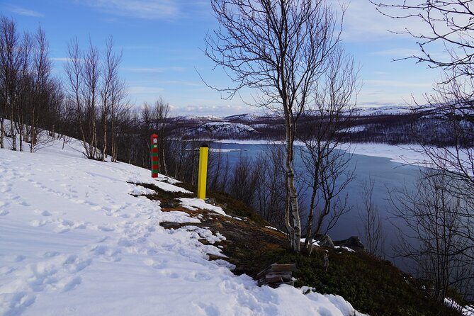Russian Border Snowshoe Hike - The highlight: twin border markers, legally close to Russia
