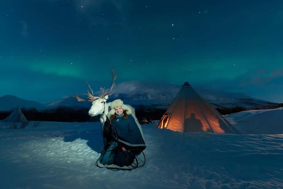 Sami Culture, Northern Lights & Reindeer Visit at Camp Tamok - Camp arrival: how the day turns into Sami storytelling time