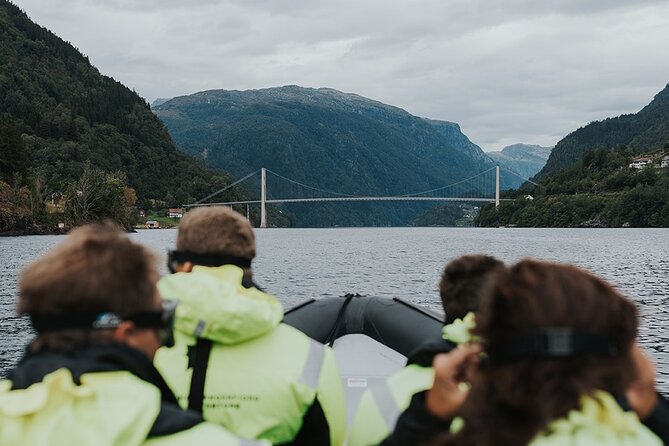 Scenic Hardangerfjord & Fyksesund RIB adventure from Norheimsund - Kvamsøy in Kvam: weather station stories and ancient traces