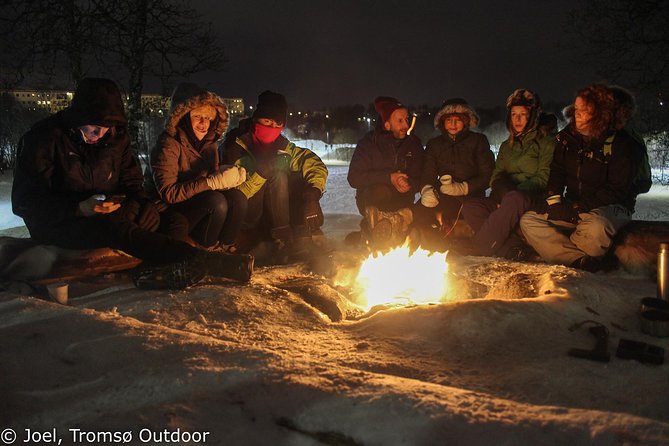 Snowshoe trip with a campfire in Tromso - Campfire storytelling: warmth, food, and Tromsø through real details