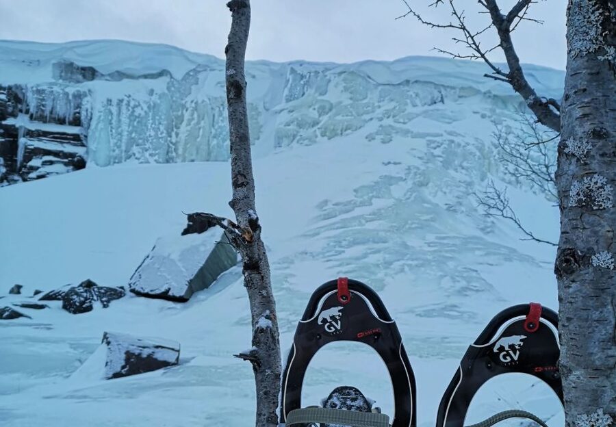 Snowshoeing Adventure to the Enchanting Frozen Waterfall - Alta and Gargia Valley, nature talk with real context