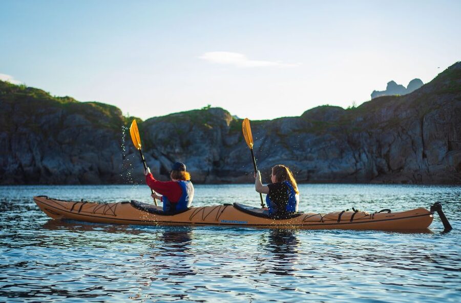 Svolvær: Evening Kayaking Adventure - Safety First, Then Your Double Kayak Starts Doing the Work