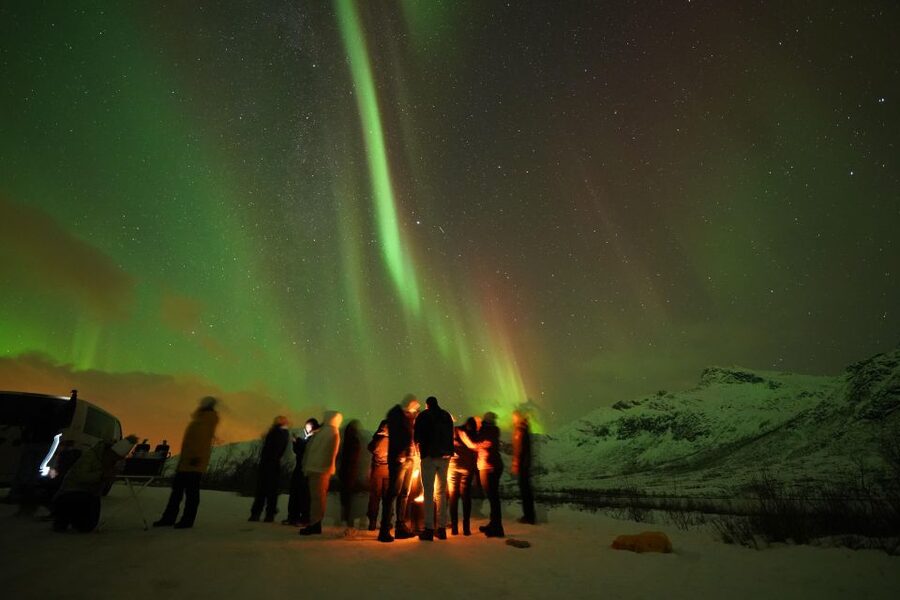 Tromsø: Chase Aurora in Minibus and Free Aurora Portrait - What the Tour Feels Like with Real Guide Energy