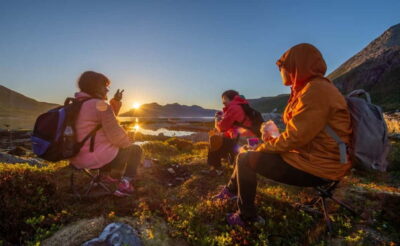 Midnight Sun Hike in the wilderness