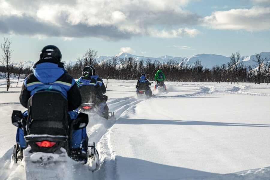 Tromsø: Scenic Arctic snowmobile safari in the Lyngen Alps - The guided snowmobile ride in the Lyngen Alps: throttle time with epic stops