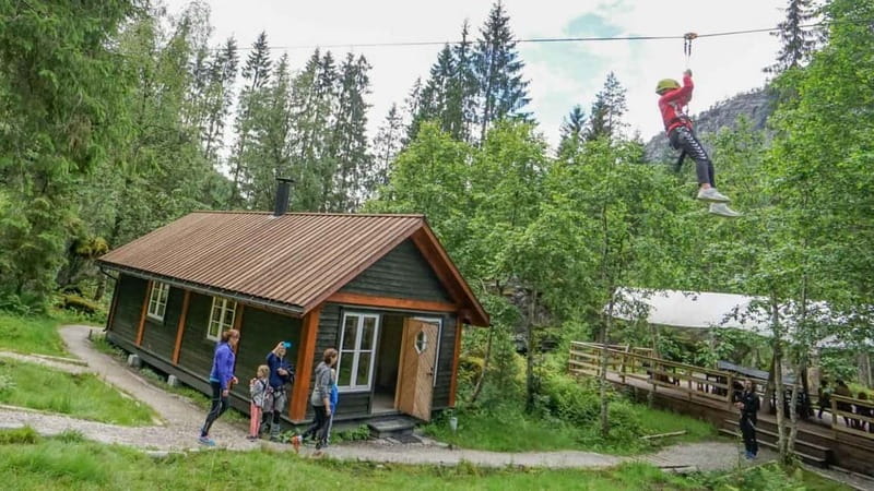 Voss High Rope & Zipline Park - Arrive near Voss, then walk into the ropes course world