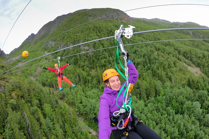 Zipline Experience in Mosjøen - Getting Harnessed in Mosjøen, Then Letting the Wire Do the Work