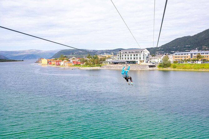 Zipline Experience in Mosjøen - The Flight Itself: 70 Meters Up, Then Over the Vefsna River
